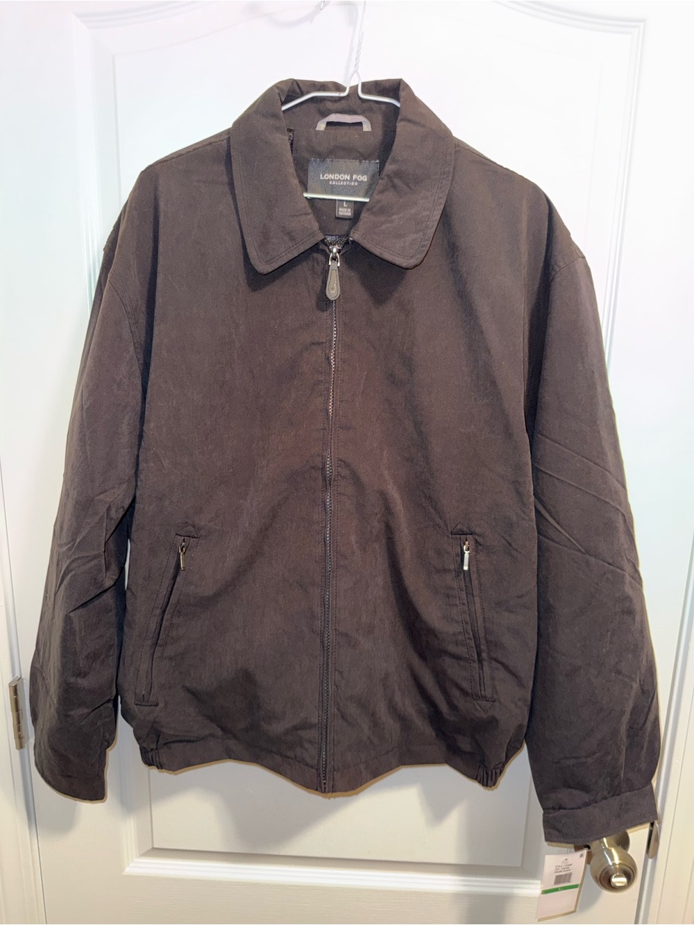 London Fog Men's Black Zip-Front Golf Jacket in Size Large